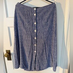 GAP Blue Polka Dot Button-Down Skirt Size 10